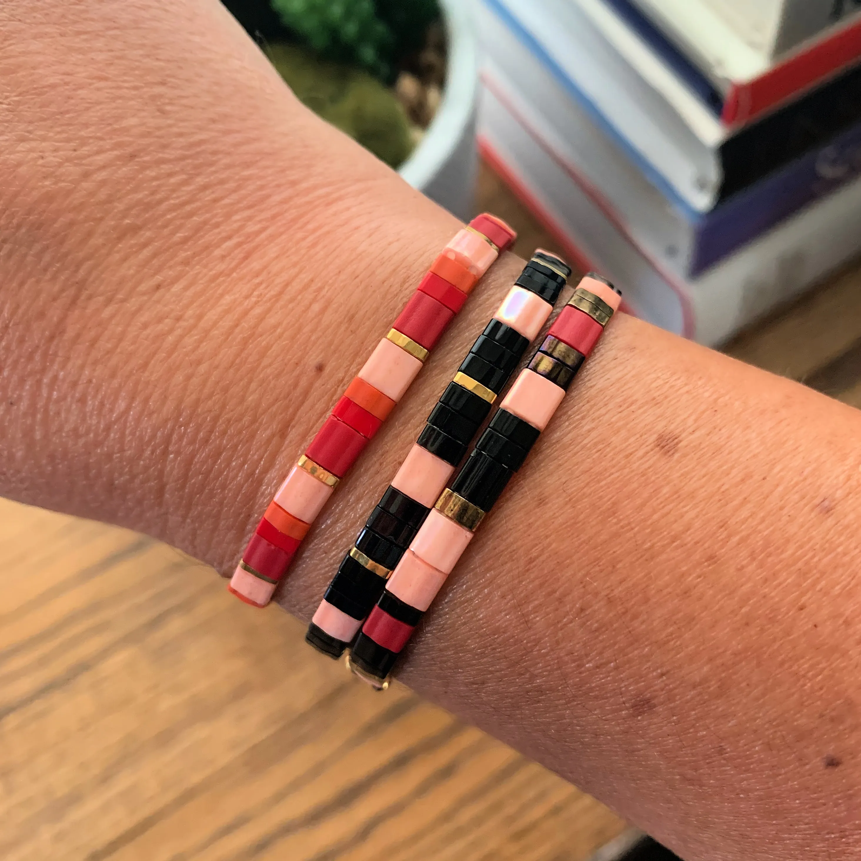 Stretch Tile Bracelet - BLACK BLUSH