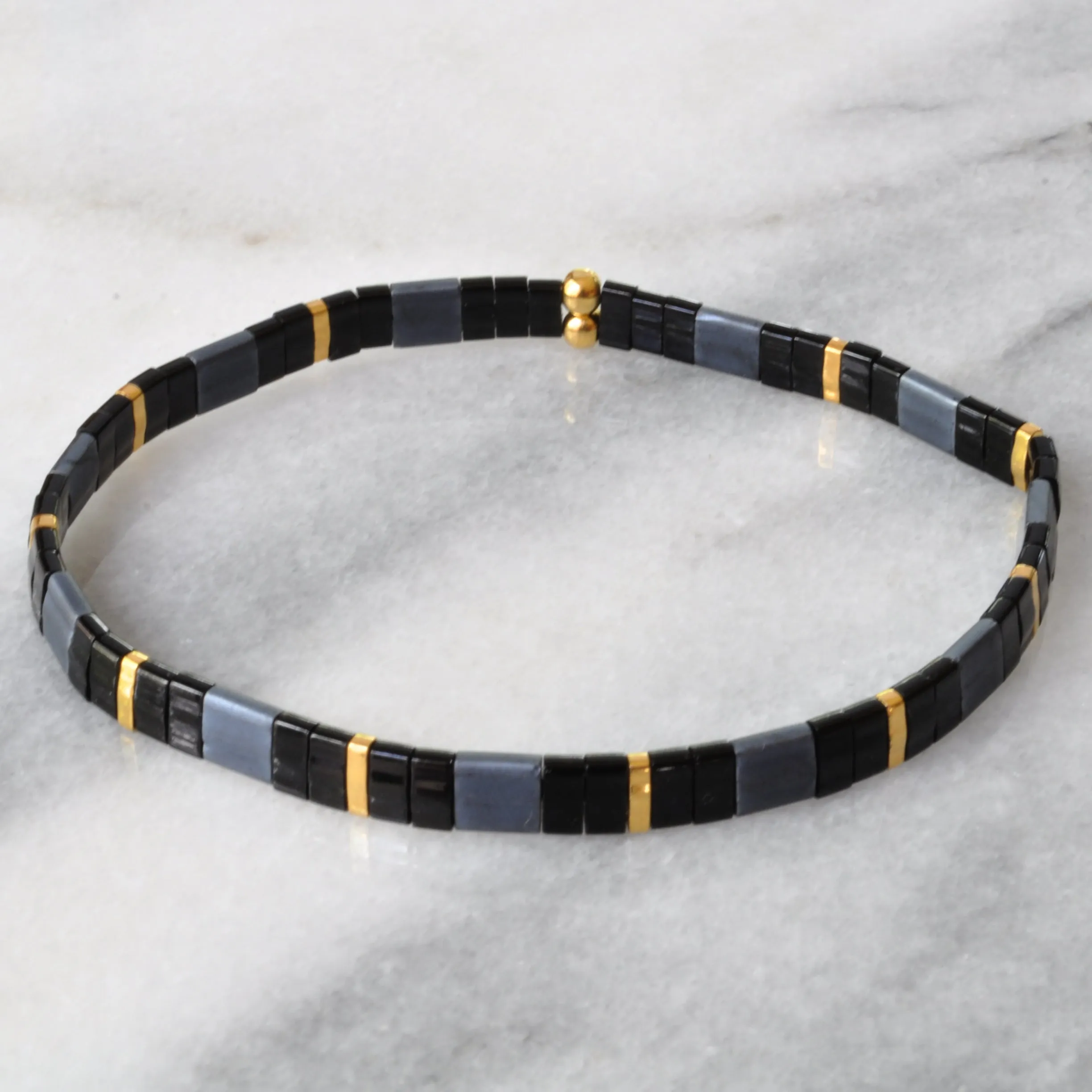 Stretch Tile Bracelet - BLACK SLATE