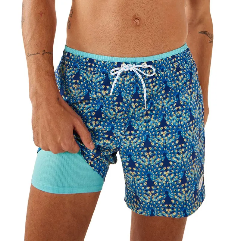 The Fan Out Lined 5.5 inch Swim Shorts