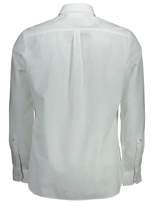 US Polo Assn. Long sleeve men's shirt with buttons at the neck 6409152573 100 white