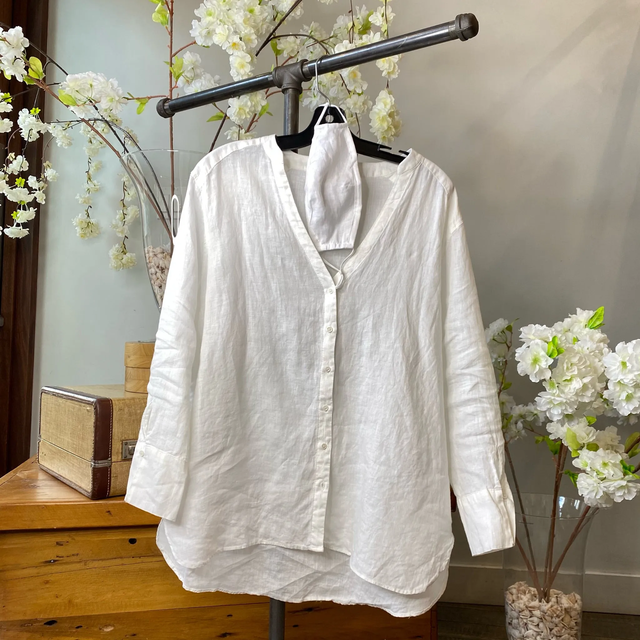 VANESSA V Neck Linen Shirt