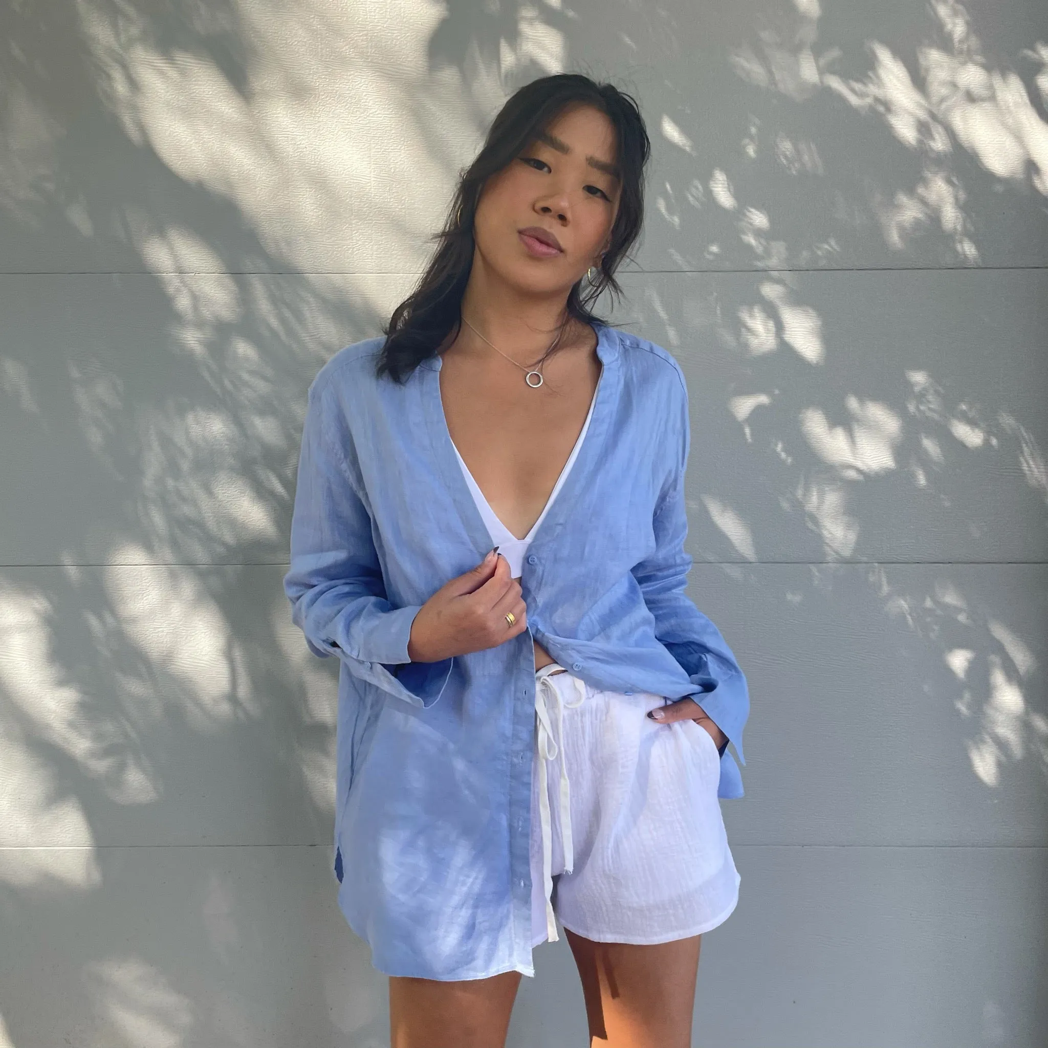 VANESSA V Neck Linen Shirt