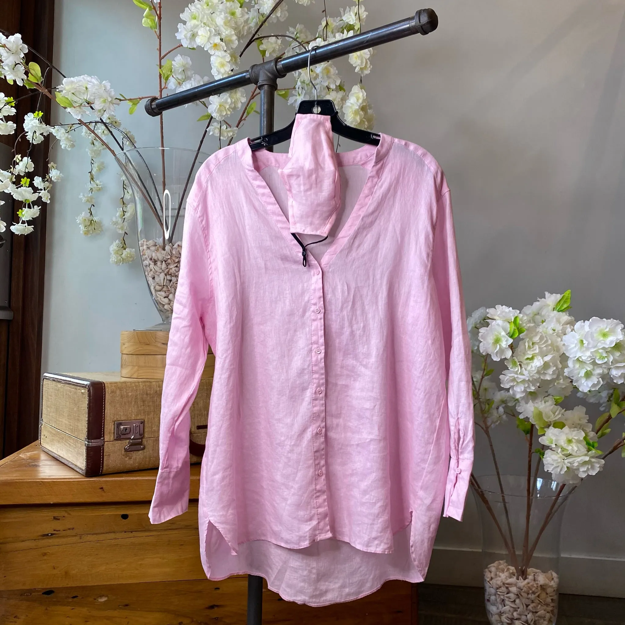 VANESSA V Neck Linen Shirt