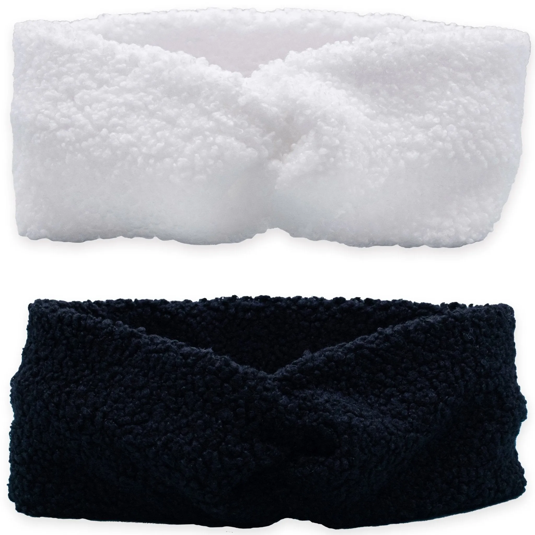 Wide Criss Cross Sherpa Headbands - 2 Pack