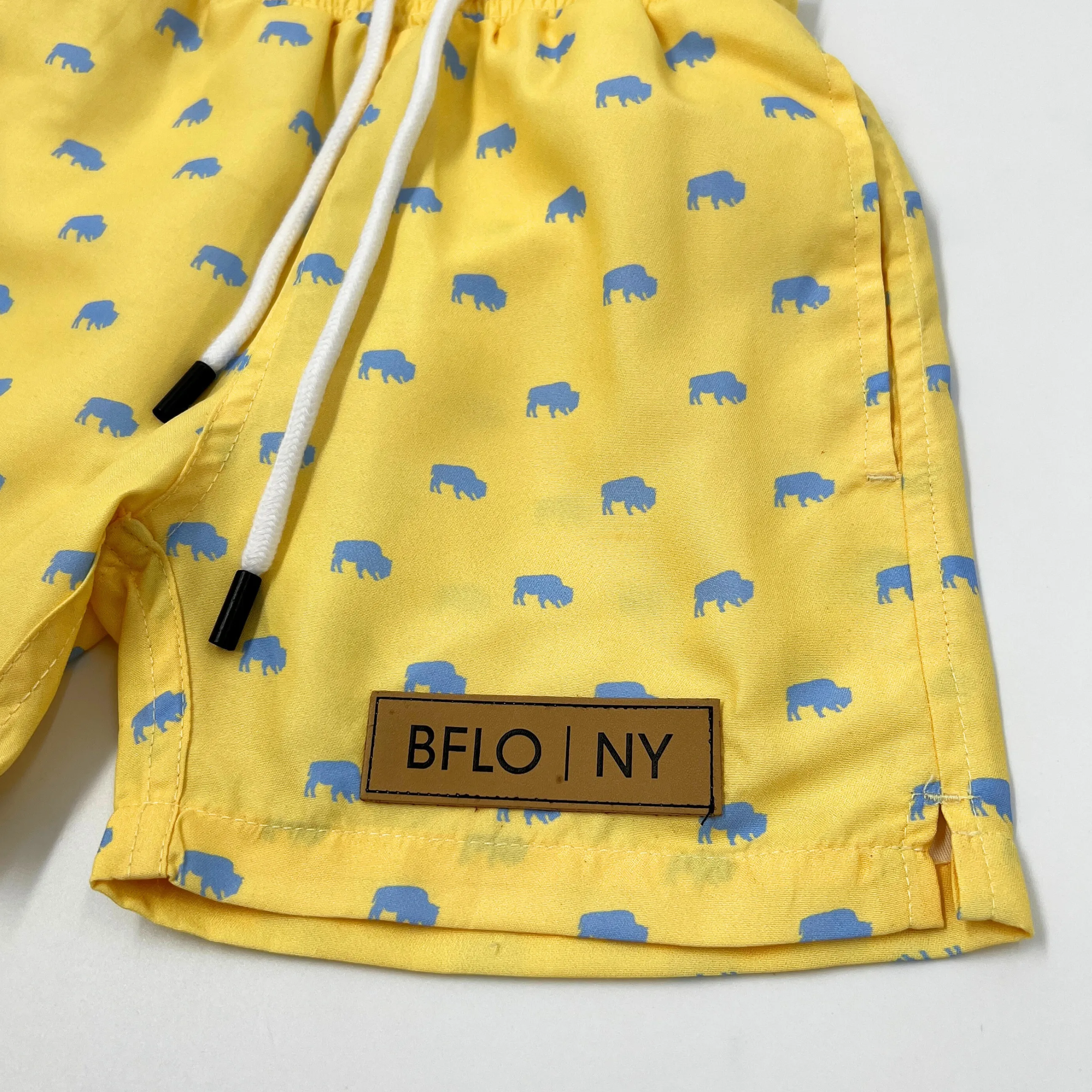 Youth BFLO, NY Yellow With Light Blue Herd Buffaloes Swim Shorts