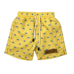 Youth BFLO, NY Yellow With Light Blue Herd Buffaloes Swim Shorts